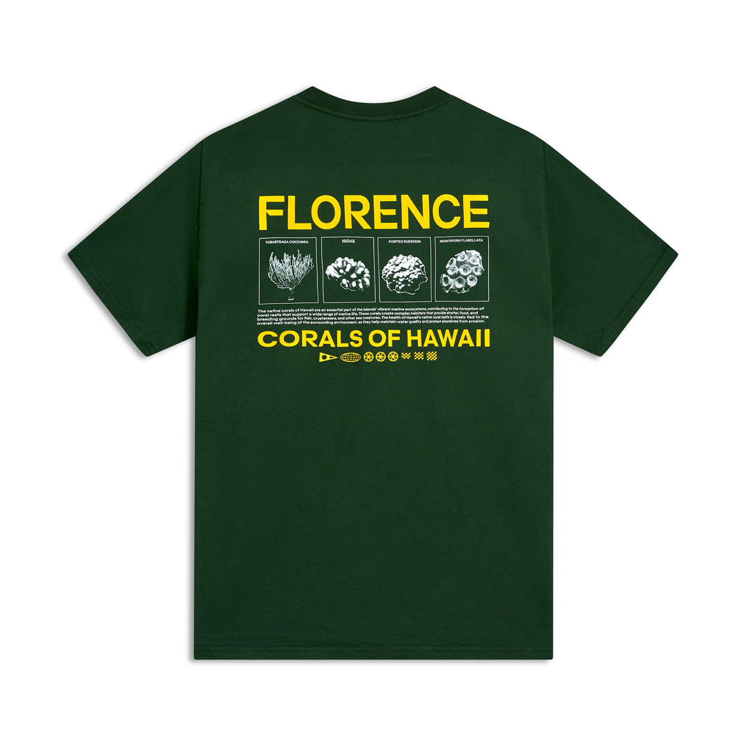 Color:Paka Green-Florence Coral Pocket T-Shirt