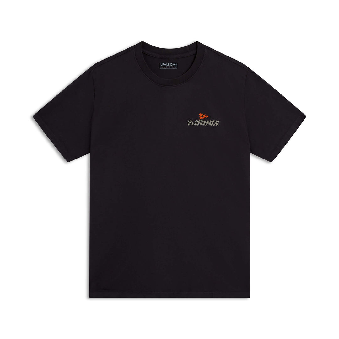 Color:Black-Florence Logo Halftone T-Shirt