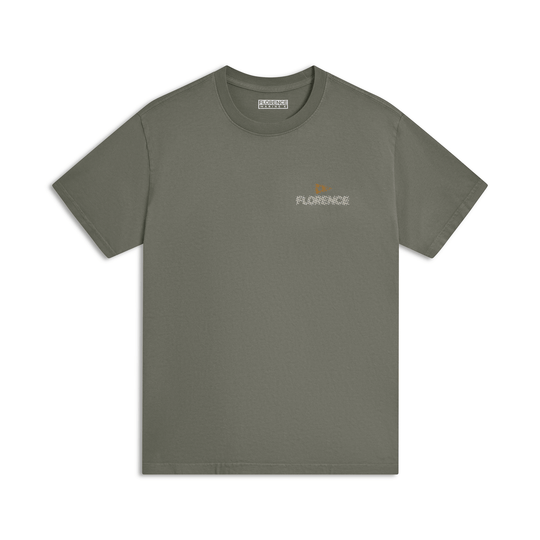 Color:Moss Grey-Florence Logo Halftone T-Shirt
