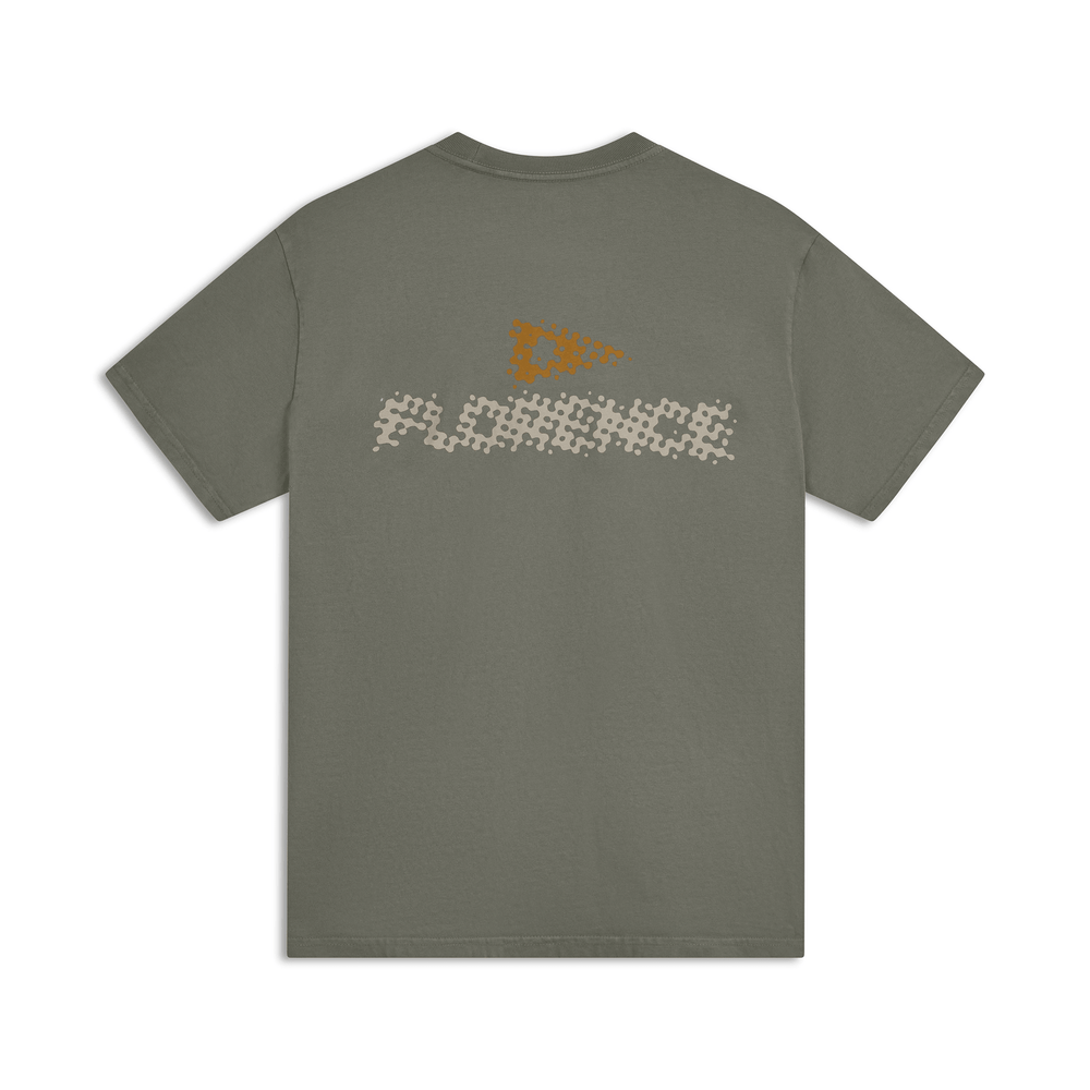 Color:Moss Grey-Florence Logo Halftone T-Shirt -alt