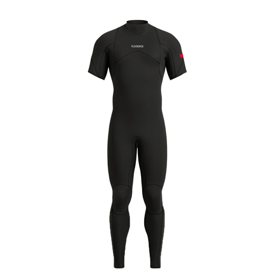 Color:Black-Florence 2MM Zipperless Short Sleeve Fullsuit