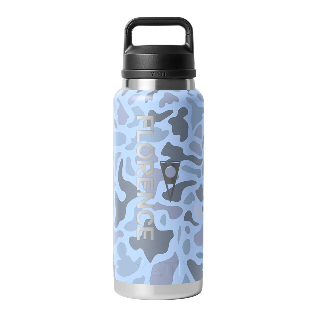Color:Blue Camo-Yeti x Florence Marine X Rambler Bottle with Chug Cap