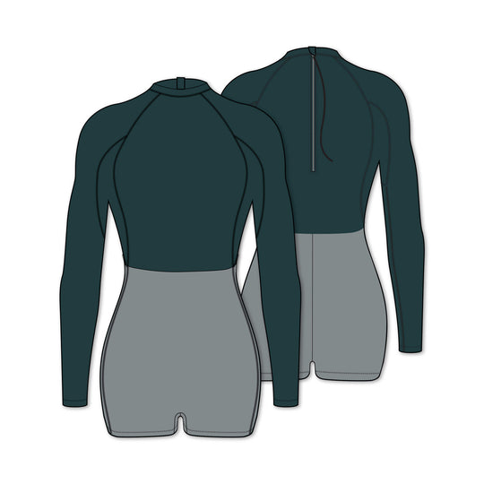 Color:Pine-Florence Long Sleeve Surfsuit