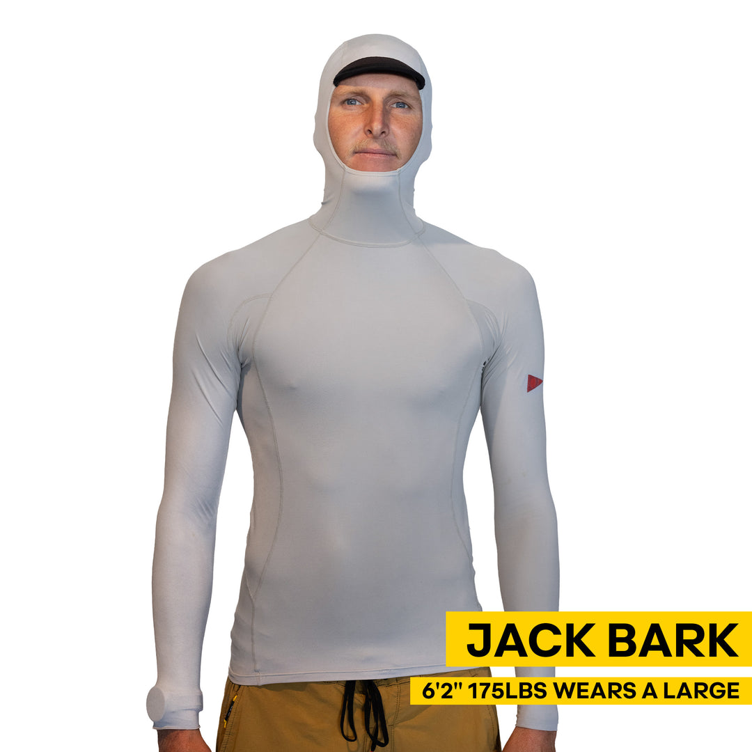 Color:Silver-Florence Long Sleeve Utility Pocket Hooded Rashguard