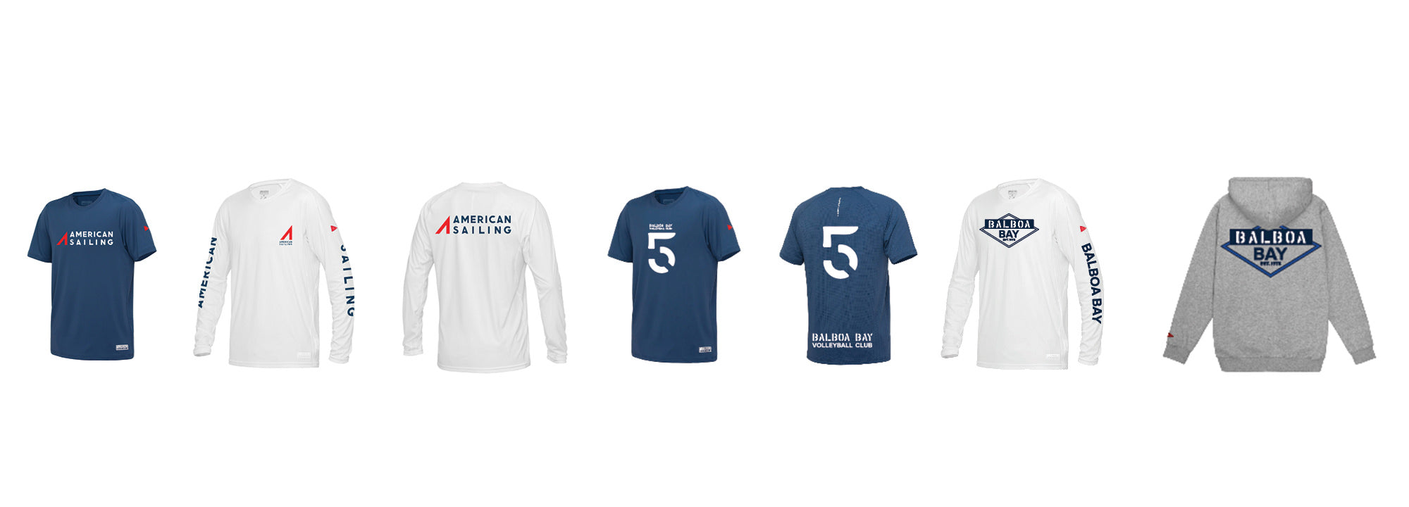 Multiple silhouettes of Florence clothing with team and club branding options