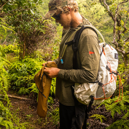 Color:Heather Burnt Olive-Florence Airtex Long Sleeve Hooded Shirt -alt