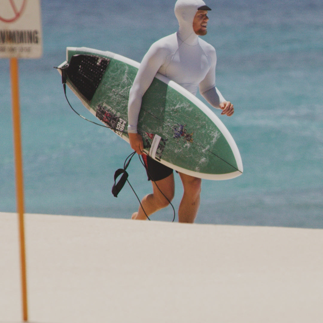 Color:Silver-Florence Long Sleeve Utility Pocket Hooded Rashguard