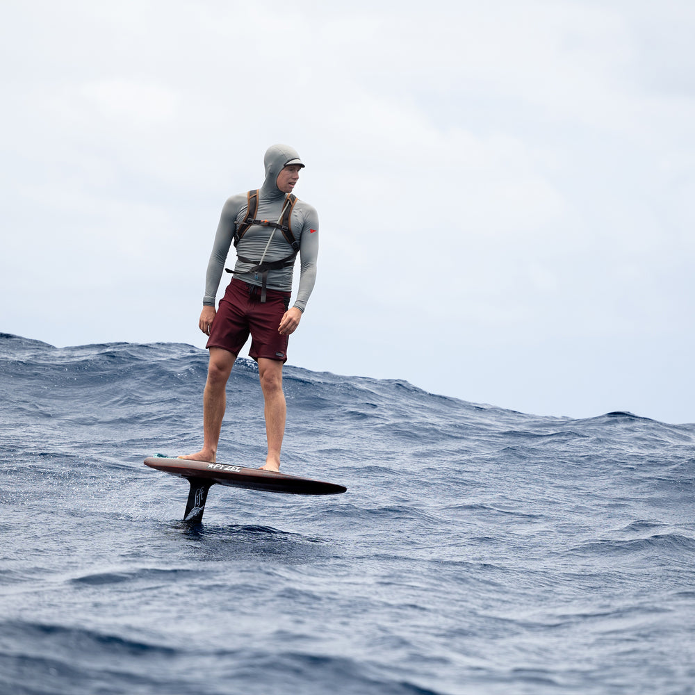 Color:Silver-Florence Marine X Long Sleeve Hooded Rashguard -alt