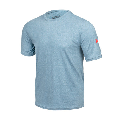 Color:Heather Steel Blue-Florence Sun Pro Adapt Short Sleeve UPF Shirt