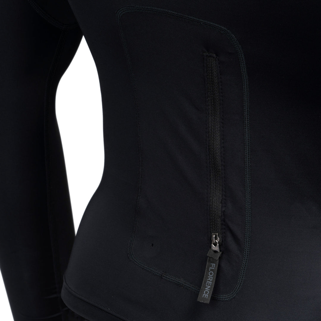 Color:Black-Florence Long Sleeve Utility Pocket Hooded Rashguard