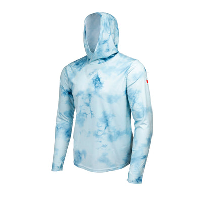 Color:Light Blue-Florence Sun Pro Stratus Long Sleeve Hooded Utility Shirt