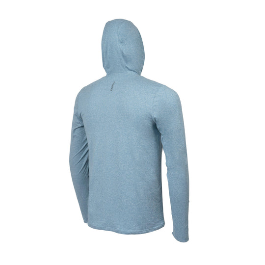 Color:Heather Steel Blue-Adapt Long Sleeve Hooded UPF Shirt -alt