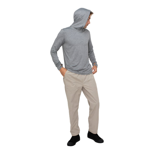 Color:Light Heather Grey-Adapt Long Sleeve Hooded UPF Shirt