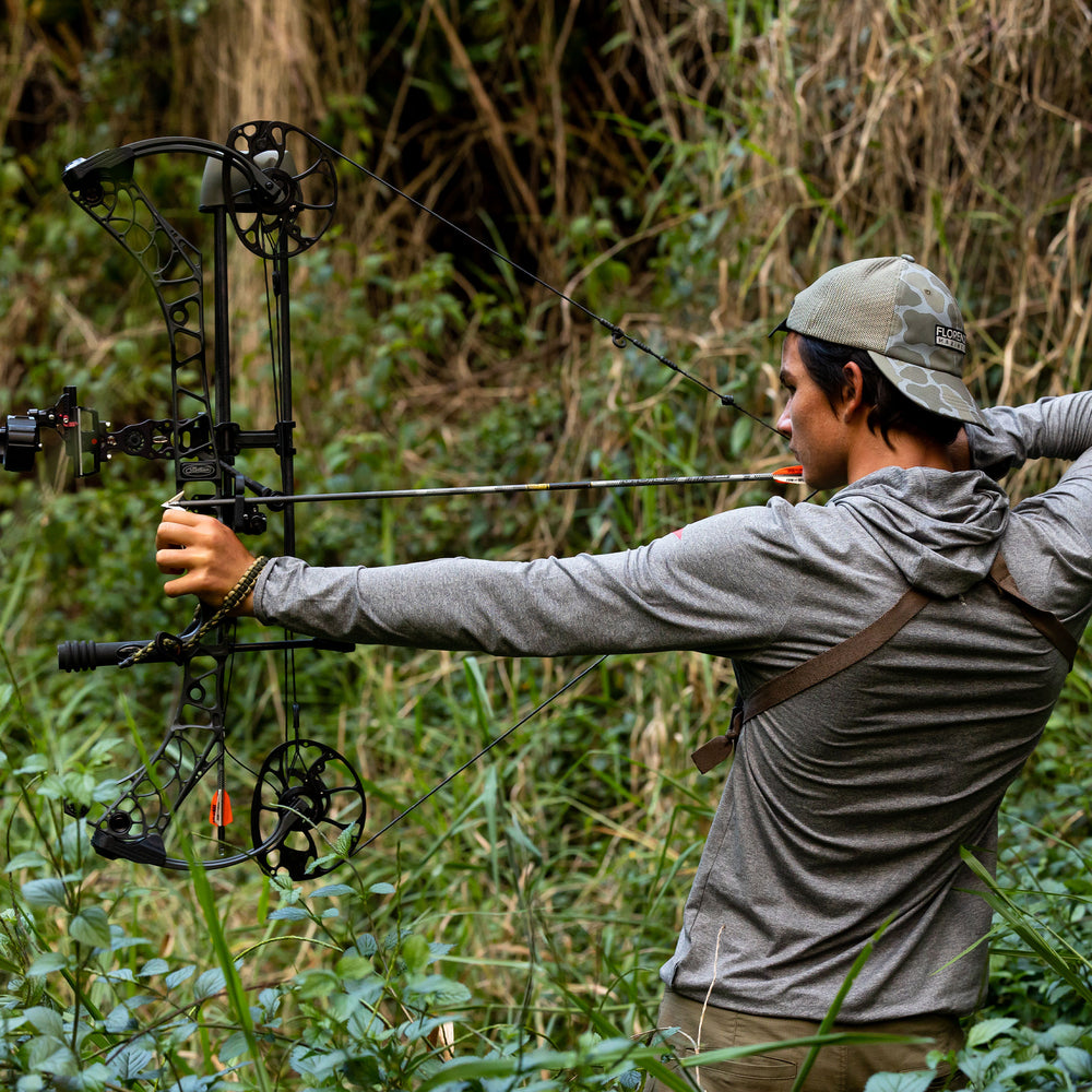 Color:Light Heather Grey-Adapt Long Sleeve Hooded UPF Shirt -alt